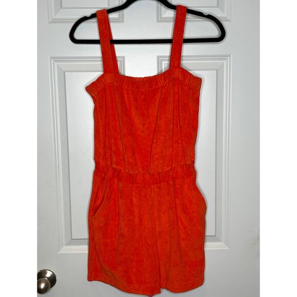 Boden Orange Terry Cloth Sleeveless Romper Size 2 - Picture 2 of 9